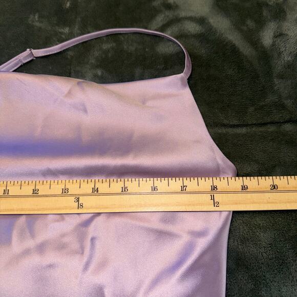 Forever 21 Lilac Lavender Mini Slip Dress Satin Like Women's Size Large Cocktail - Picture 7 of 8